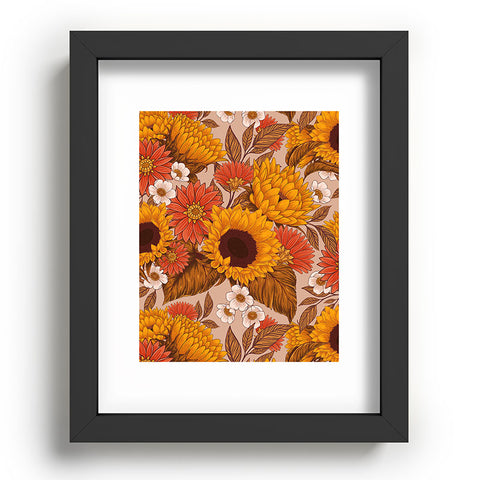 Avenie Sunflower Meadow Neutral Recessed Framing Rectangle