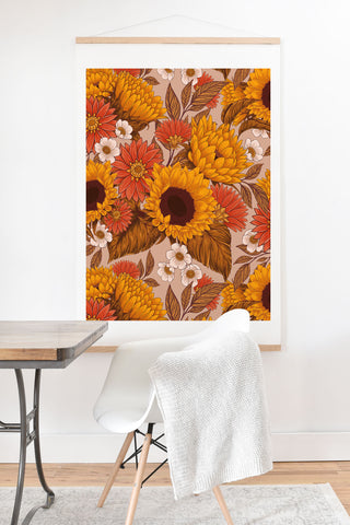 Avenie Sunflower Meadow Neutral Art Print And Hanger