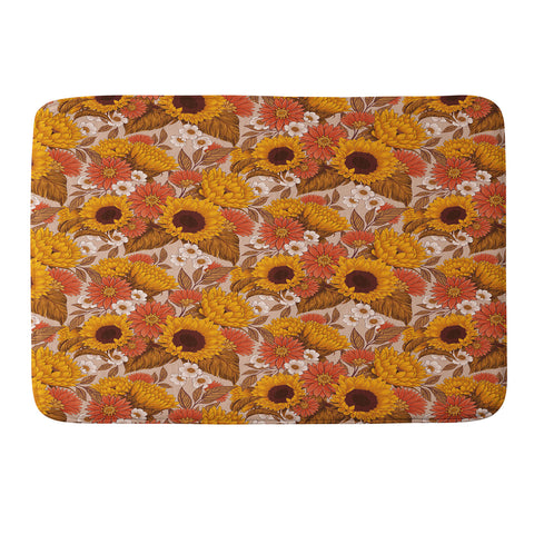 Avenie Sunflower Meadow Neutral Memory Foam Bath Mat