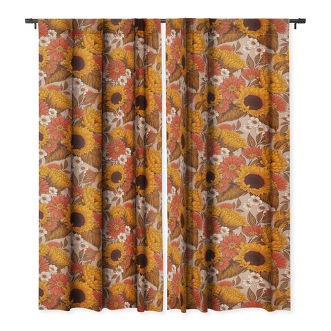 Avenie Sunflower Meadow Neutral Blackout Non Repeat