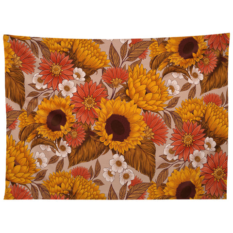 Avenie Sunflower Meadow Neutral Tapestry