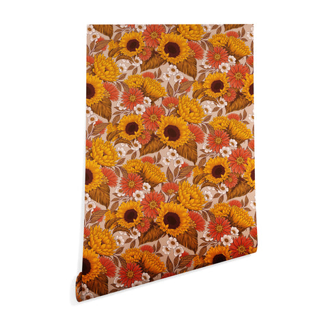 Avenie Sunflower Meadow Neutral Wallpaper