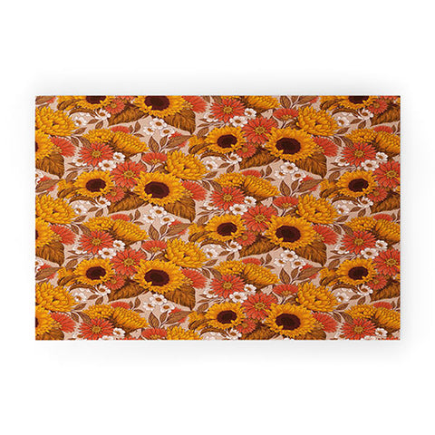 Avenie Sunflower Meadow Neutral Welcome Mat