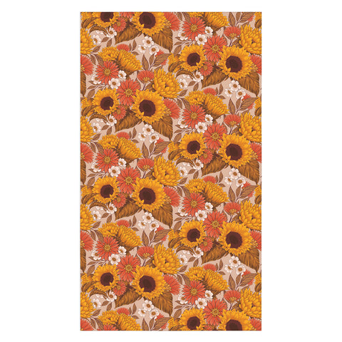 Avenie Sunflower Meadow Neutral Tablecloth