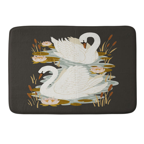 Avenie Swan Dance Memory Foam Bath Mat