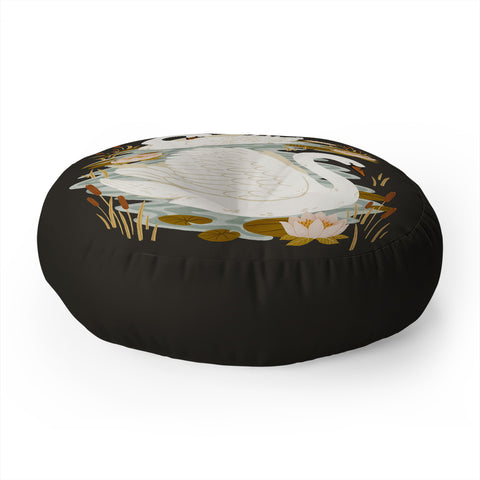 Avenie Swan Dance Floor Pillow Round