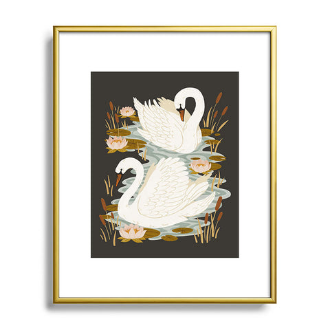 Avenie Swan Dance Metal Framed Art Print