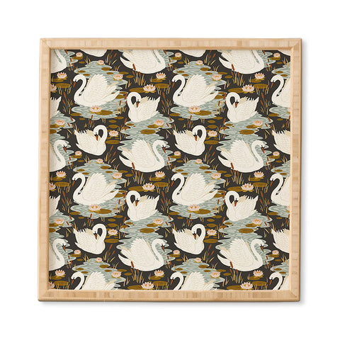 Avenie Swan Dance Pattern Framed Wall Art