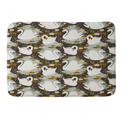 Avenie Swan Dance Pattern Memory Foam Bath Mat