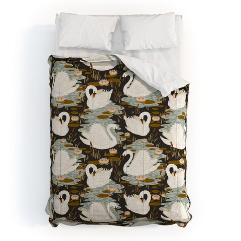 Avenie Swan Dance Pattern Comforter