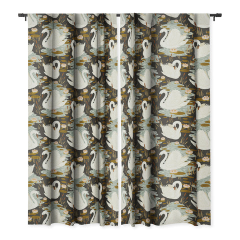 Avenie Swan Dance Pattern Blackout Window Curtain
