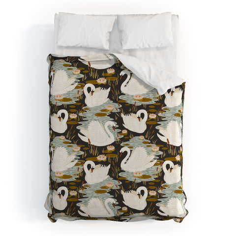 Avenie Swan Dance Pattern Duvet Cover
