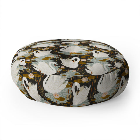 Avenie Swan Dance Pattern Floor Pillow Round