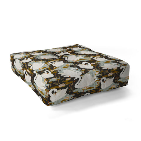 Avenie Swan Dance Pattern Floor Pillow Square