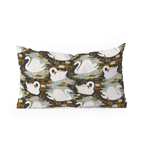 Avenie Swan Dance Pattern Oblong Throw Pillow