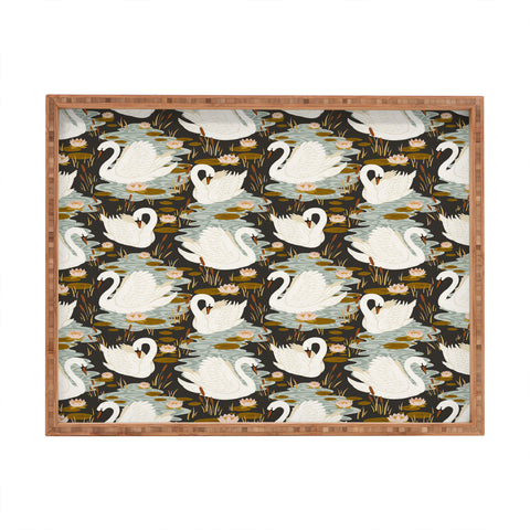 Avenie Swan Dance Pattern Rectangular Tray
