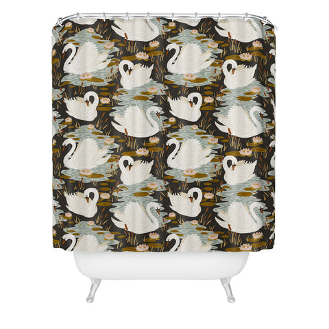 Avenie Swan Dance Pattern Shower Curtain