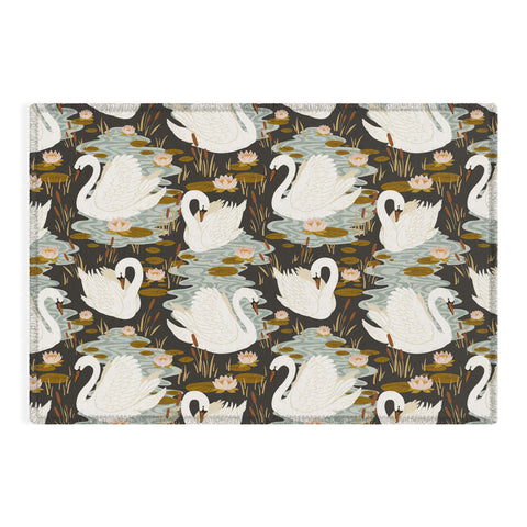Avenie Swan Dance Pattern Outdoor Rug