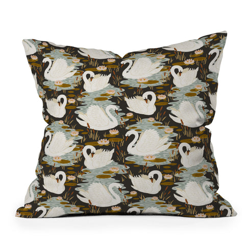 Avenie Swan Dance Pattern Throw Pillow