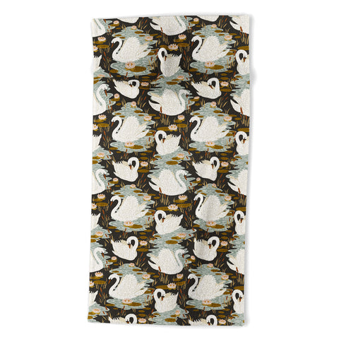 Avenie Swan Dance Pattern Beach Towel