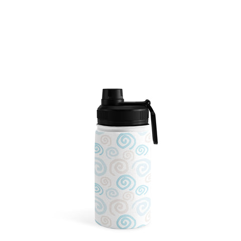 Avenie Swirl Pattern Blue and Gray Water Bottle