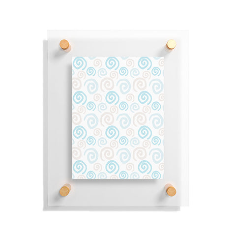 Avenie Swirl Pattern Blue and Gray Floating Acrylic Print
