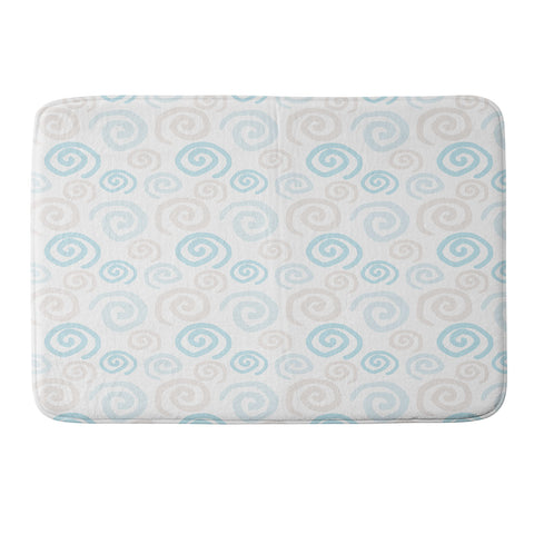 Avenie Swirl Pattern Blue and Gray Memory Foam Bath Mat