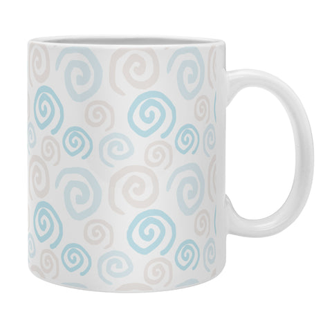 Avenie Swirl Pattern Blue and Gray Coffee Mug