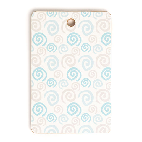 Avenie Swirl Pattern Blue and Gray Cutting Board Rectangle