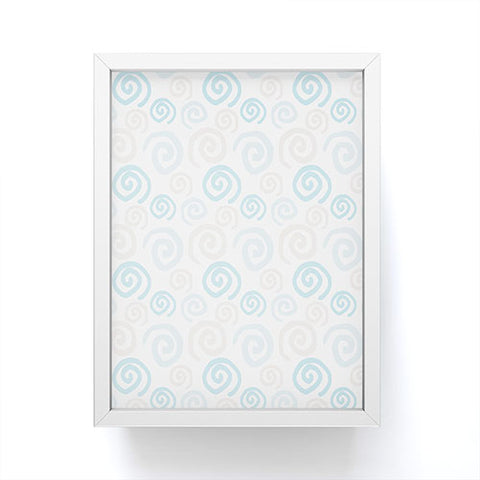 Avenie Swirl Pattern Blue and Gray Framed Mini Art Print