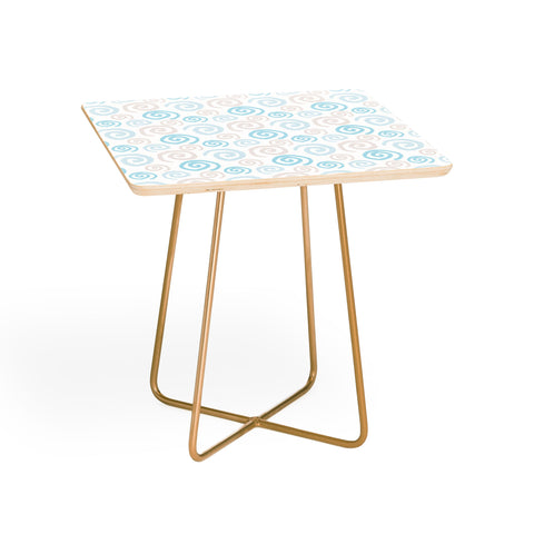 Avenie Swirl Pattern Blue and Gray Side Table