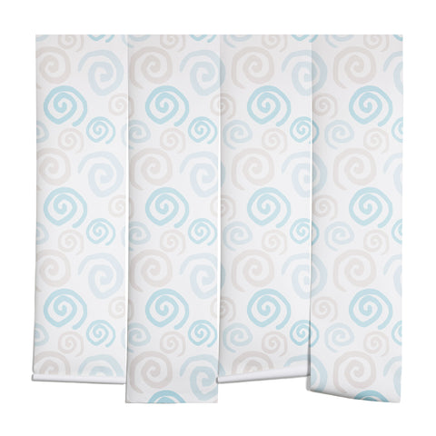 Avenie Swirl Pattern Blue and Gray Wall Mural