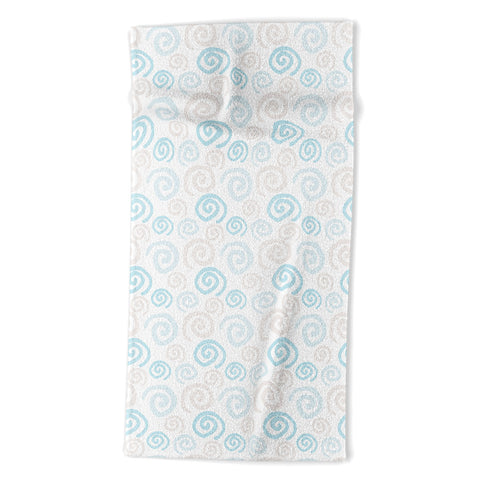 Avenie Swirl Pattern Blue and Gray Beach Towel