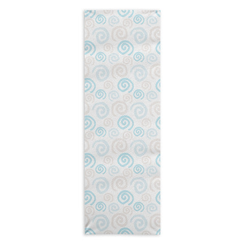 Avenie Swirl Pattern Blue and Gray Yoga Towel