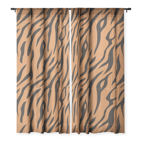 Avenie Tiger Stripes Sheer Non Repeat