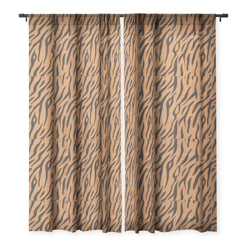 Avenie Tiger Stripes Sheer Window Curtain