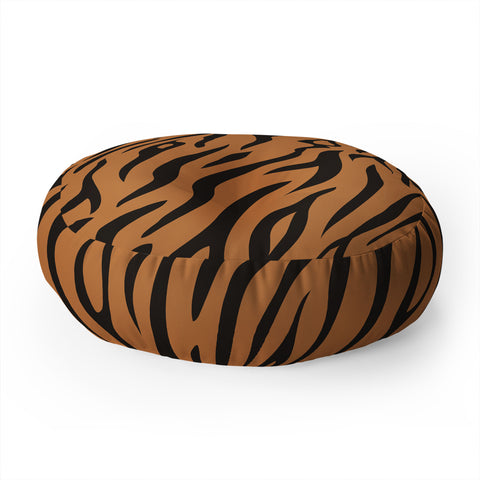 Avenie Tiger Stripes Floor Pillow Round