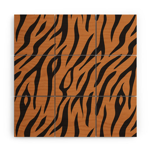 Avenie Tiger Stripes Wood Wall Mural