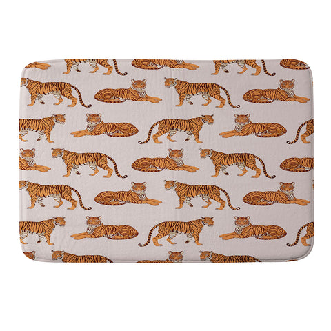 Avenie Tigers in Neutral Memory Foam Bath Mat