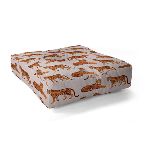 Avenie Tigers in Neutral Floor Pillow Square