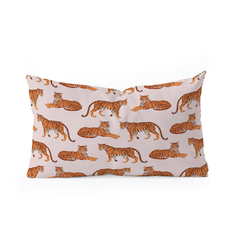 Avenie Tigers in Neutral Oblong Throw Pillow
