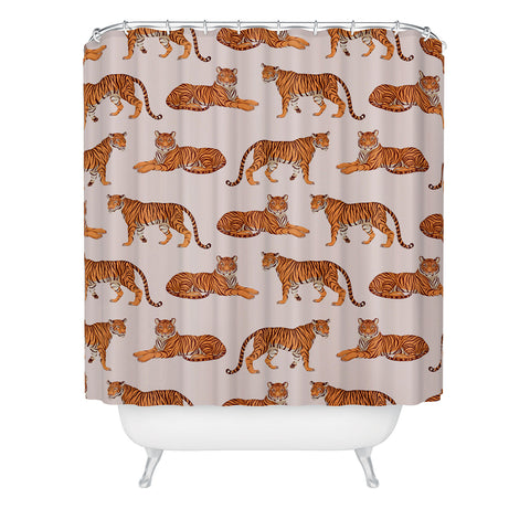 Avenie Tigers in Neutral Shower Curtain