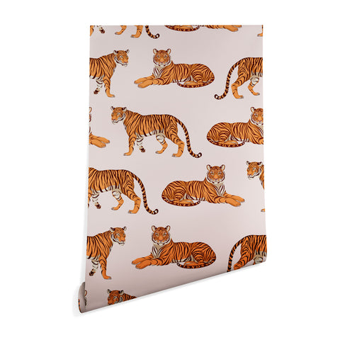 Avenie Tigers in Neutral Wallpaper