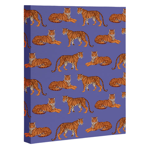 Avenie Tigers in Periwinkle Art Canvas