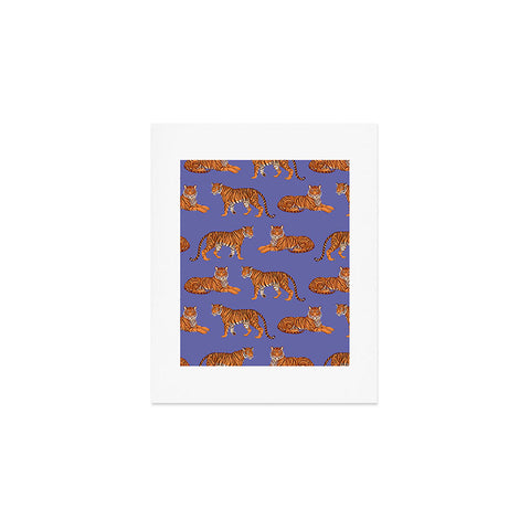 Avenie Tigers in Periwinkle Art Print
