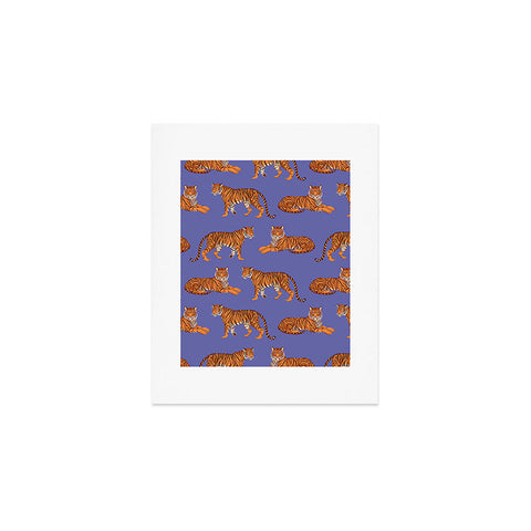 Avenie Tigers in Periwinkle Art Print