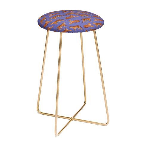 Avenie Tigers in Periwinkle Counter Stool