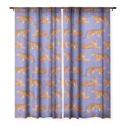 Avenie Tigers in Periwinkle Sheer Non Repeat