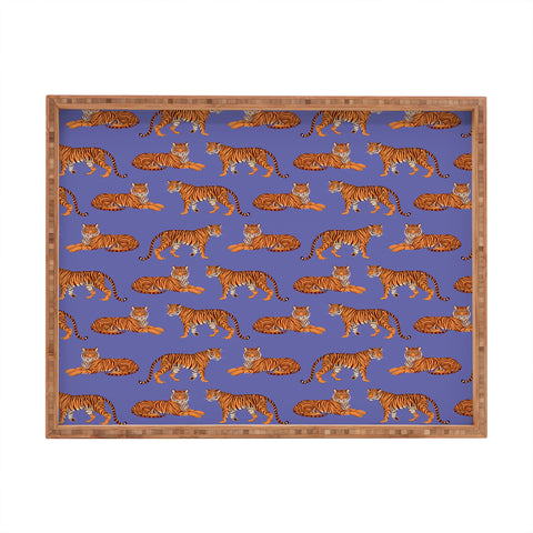Avenie Tigers in Periwinkle Rectangular Tray