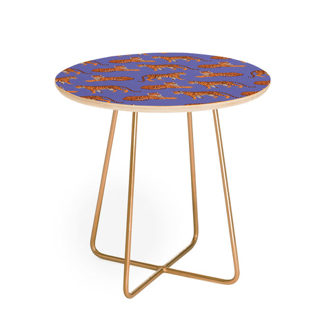 Avenie Tigers in Periwinkle Round Side Table